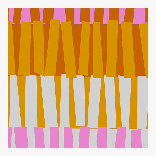 Mid-Century Modern Color Rhythm in Pink and Carmel Fine Art Print 45" X 55" by Liz Roache For Sale - Image 3 of 6