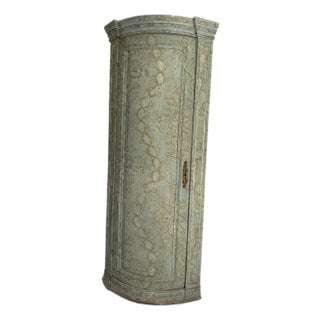 18th Century Continental Handpainted Corner Cabinet For Sale