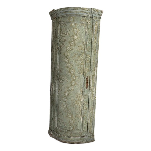 18th Century Continental Handpainted Corner Cabinet For Sale
