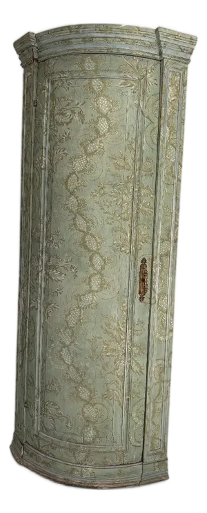 18th Century Continental Handpainted Corner Cabinet