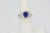 Burma Sapphire 18k Ring With Diamond Surround Size 6.5 For Sale - Image 4 of 8