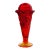 Vintage Blazing Moon and Stars Pattern Ruby Red & Amberina Pressed Glass Trumpet Bud Vase + Ball Stopper For Sale