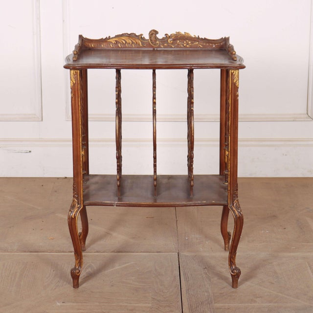 Late 19th C French carved beech stand, ideal for magazines. 1890 Dimensions:W: 52cm (20.5")H: 74cm (29.1")D: 36cm (14.2")...