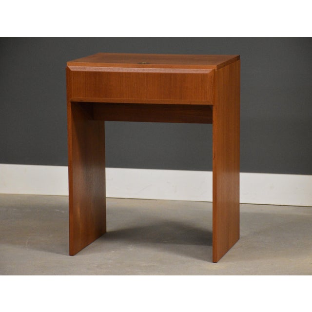 Mid-Century Modern 1960s Refinished Teak Mid Century Danish Desk Vanity For Sale - Image 3 of 8