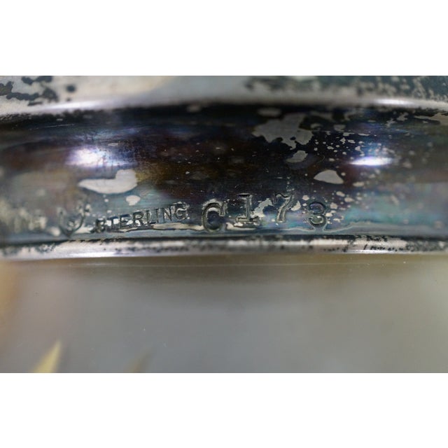 Antique Simpson Hall Miller Sterling Silver Lidded Cut Crystal Vanity Jar Pot 4" For Sale - Image 14 of 15