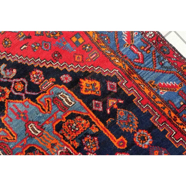 1950s Handmade Vintage Persian Hamadan Rug For Sale - Image 11 of 13