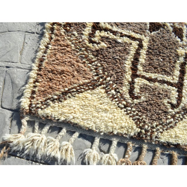Hand-Knotted Turkish Runner Rug . Tribal Herki . Pure Natural Undyed Wool - 2′10″ × 11′1″ For Sale - Image 10 of 11