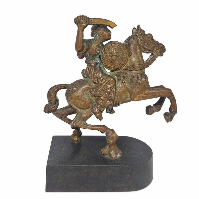 Warriors on Horseback in Bronze, 1950s, Set of 2 For Sale - Image 3 of 9