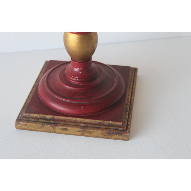 Vintage Italian Florentine Style Gold Gilt Wood Pedestal Side Table Glass Insert For Sale - Image 11 of 13