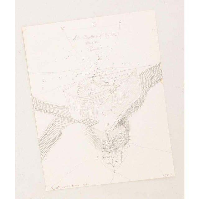 Contemporary Eva Bouzard-Hui Surrealist Graphite on Paper, 10 For Sale - Image 3 of 14