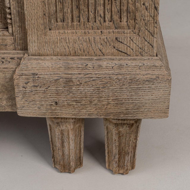 1910s 1910s Belgian Renaissance Revival Oak Cupboard With Carved Columns For Sale - Image 5 of 18