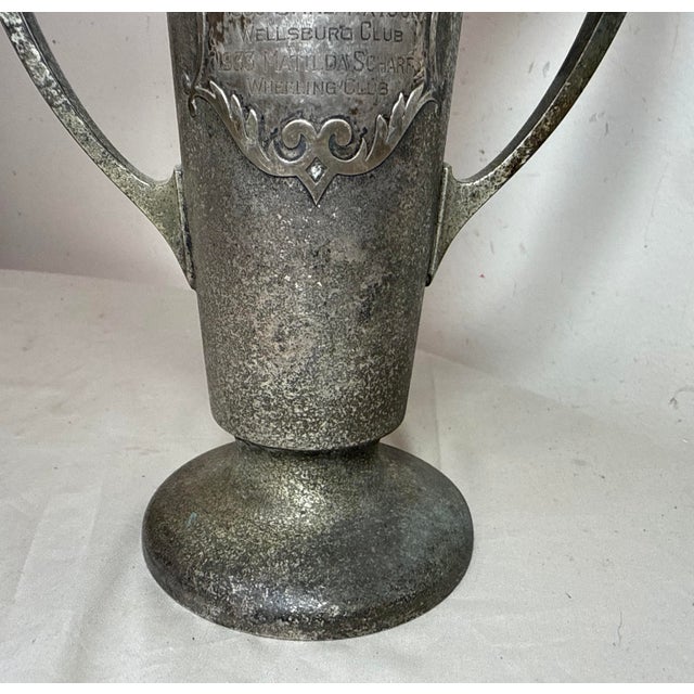 Antique 1930's Sterling Silver & Bronze Lyle Cup Engraved Speaking Trophy Award For Sale - Image 4 of 14
