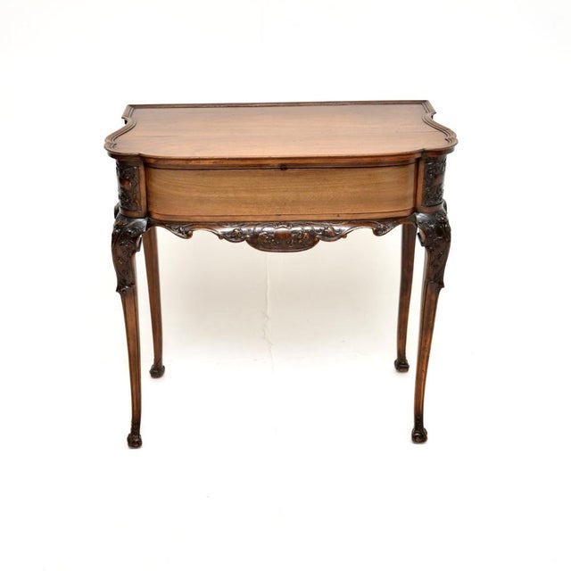 Antique Victorian Carved Walnut Console Table, 1860s For Sale - Image 3 of 16