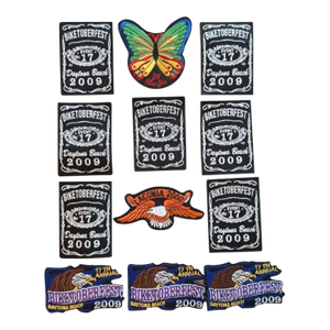 Curated 12-Piece Biker Rally Patch Collection - Sturgis & Biketoberfest 2009