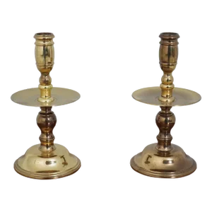 Pair Baldwin Williamsburg Style Solid Brass Candlesticks