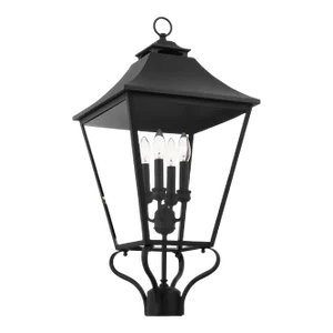 Sean Lavin by Visual Comfort Studio Galena 4-Light Outdoor Large Post Lantern in Textured Black