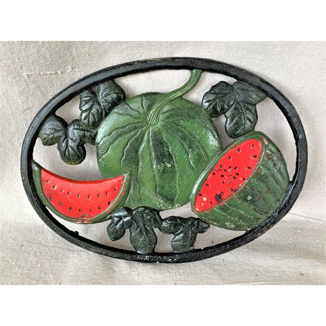 Metal Vintage Watermelon Trivet For Sale - Image 7 of 7