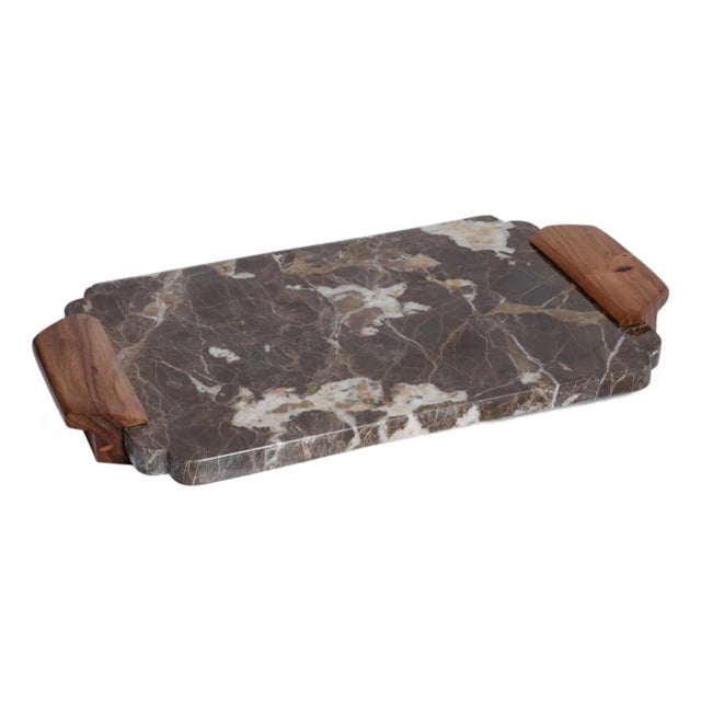 Mocha Marble Tray/Serving Board, Small For Sale