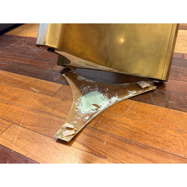 Attributed Mastercraft Trilobi Brass Double Pedestal Glass Dining Table, 1970s For Sale - Image 12 of 12