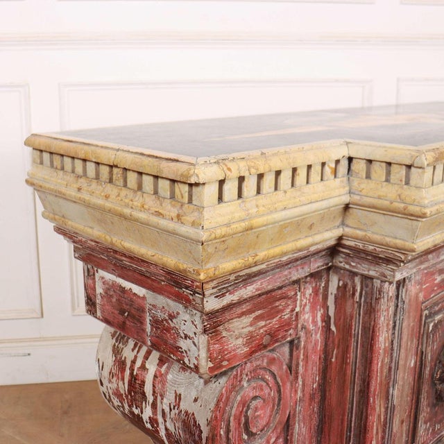 Italian Breakfront Console with Marble Top For Sale - Image 11 of 18