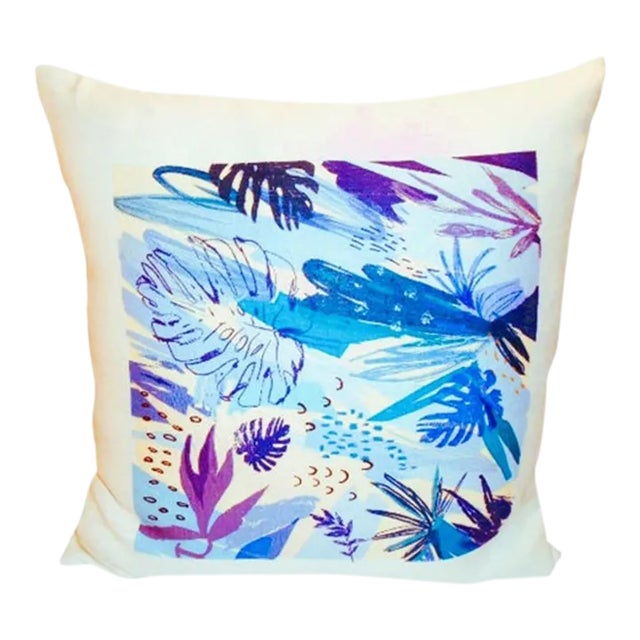 Tropical Warm White Sunbrella Pillow For Sale