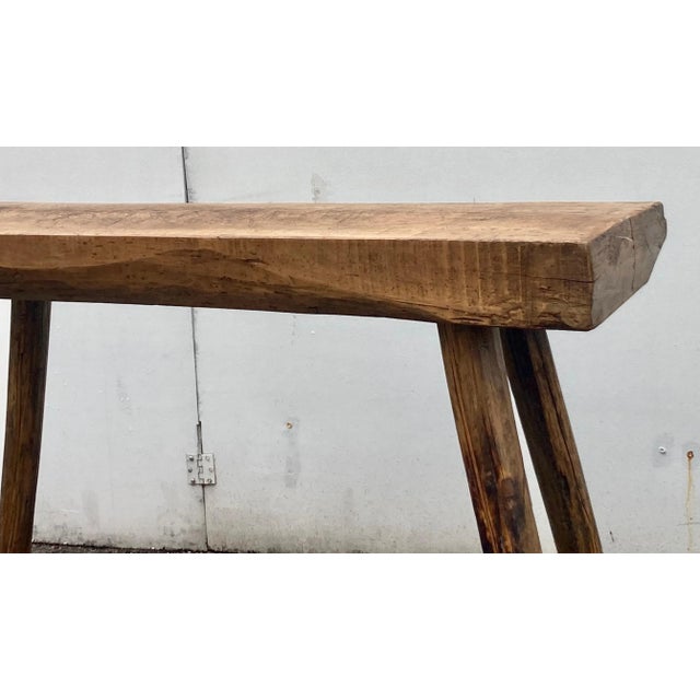 Oak Pig Bench Butcher's Block Table, Circa 1920 For Sale - Image 12 of 12