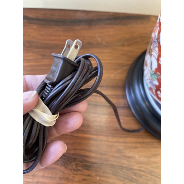 Vintage Chinoiserie Pomegranate Foo Dog Lamp For Sale - Image 11 of 12