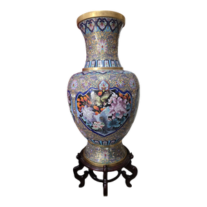 Large Chinese Cloisonné Enamel on Brass Floor Vase – 39