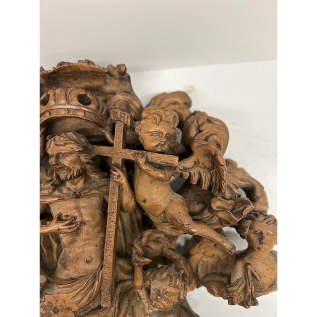 Wood 18th Century, Spanish Baroque Carving the Resurrection of Jesus For Sale - Image 7 of 12