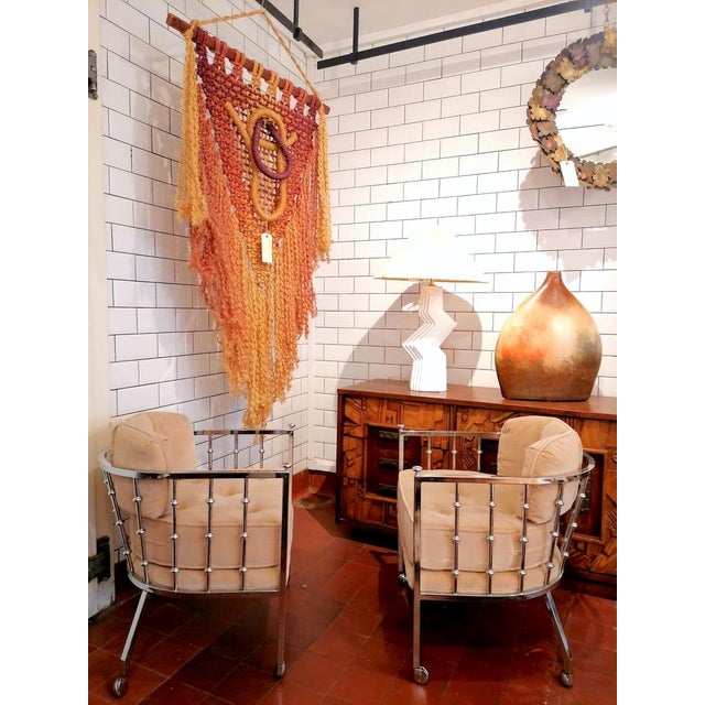 Set of Mid-Century Chrome Spindle Armchairs with Casters from Drexel, USA, 1970s For Sale - Image 10 of 17