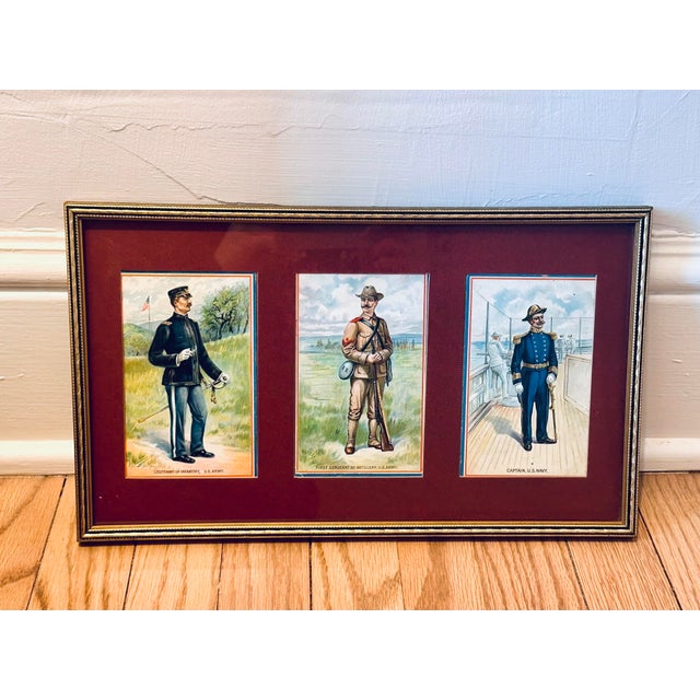 Wood Framed Harry Alexander Ogden Postcards Us Military Uniformed Commanders 1890-1907 For Sale - Image 7 of 8