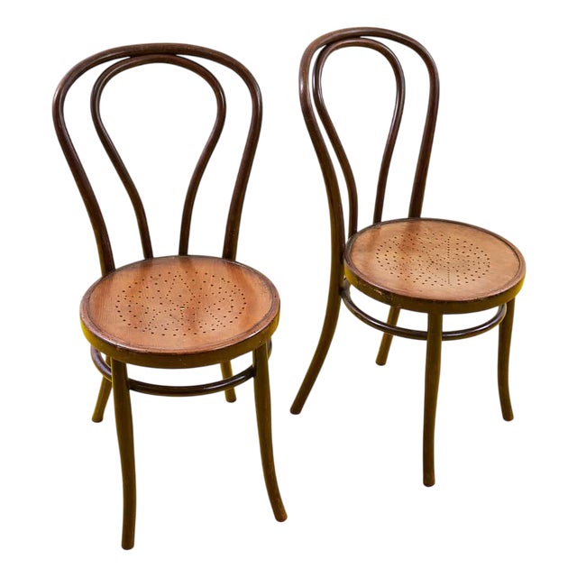 Curved Wood Chairs, Early 1900s, Set of 2 For Sale