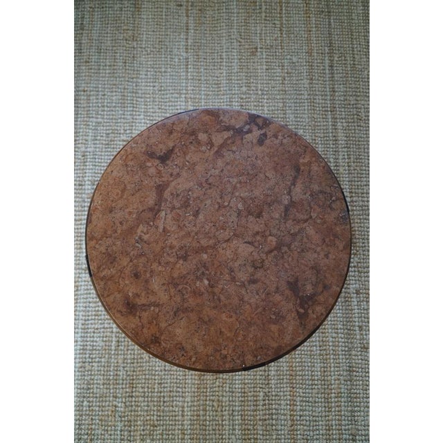 Art Deco Round Side Table in Beech & Marble Top, 1940s For Sale - Image 10 of 14