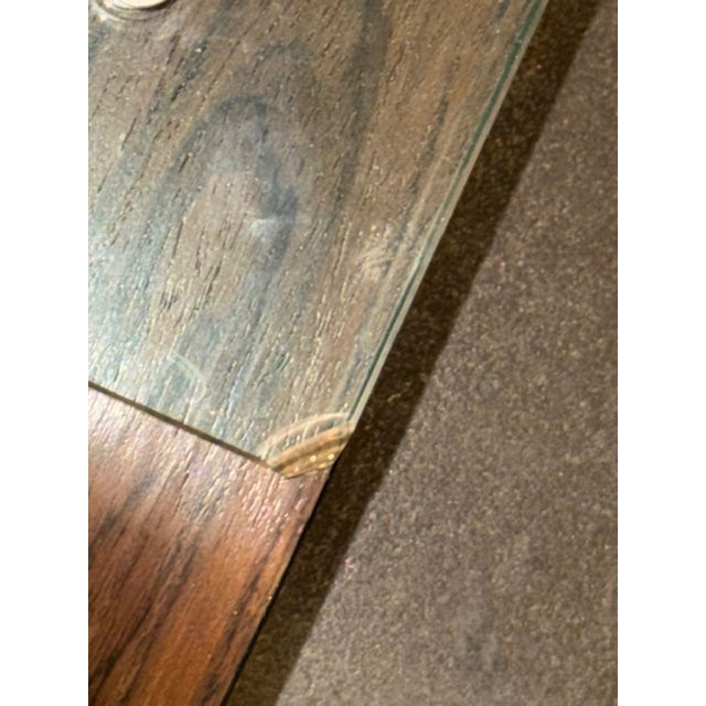 Wood Mid 20th Century Modern Italian Glass and Walnut Coffee Table For Sale - Image 7 of 10