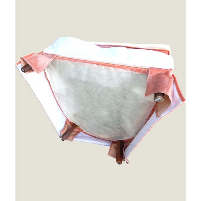 Blush 1970's Kingsley Furniture Velvet High Back Armchair For Sale - Image 8 of 9