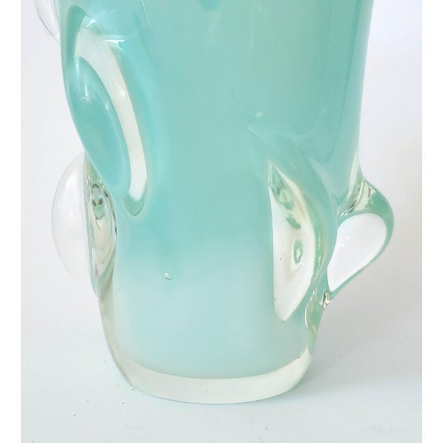 Glass Vase Murano Blue Glass For Sale - Image 7 of 11
