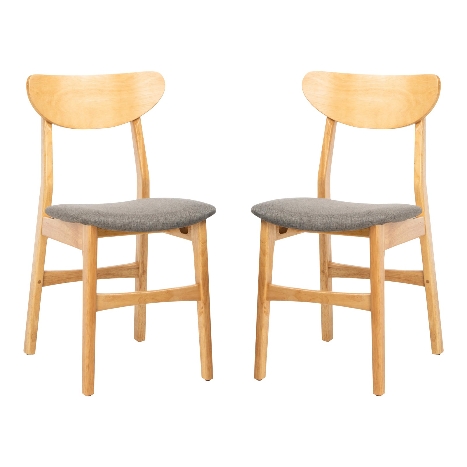 Retro Dining Chair in Natural & Grey a Pair Chairish