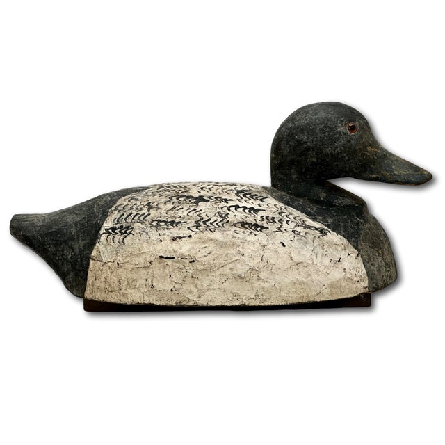 Nice Original Pair of Antique American Primitive Hand Carved & Painted Wood Duck Hunters Working Decoys Circa 1920s For Sale - Image 15 of 18