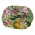 Vintage Tropical Botanical Decoupage Glass Shallow Bowl – Hummingbird & Orchids For Sale