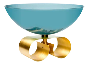 Large Parure II Glass Bowl in Blue by Cristina Celestino for Paola C.