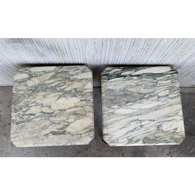 Louis XV Style Mahogany and Marble-Top Coffee Table With Bronze - a Pair For Sale - Image 4 of 6