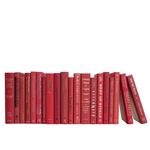 Transitional Decorative Books - Orchard Books - Red Books By The Foot For Sale - Image 3 of 3