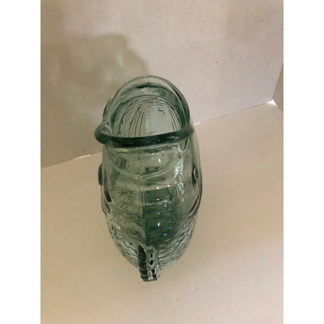 Mid-Century’s Carp Fish Open Mouth Pressed Clear Green Glass Vase For Sale - Image 4 of 12