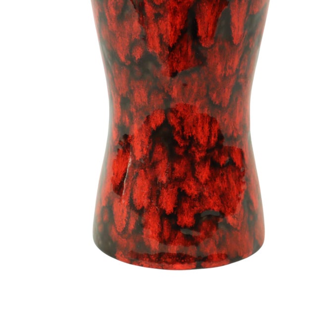 Vintage Red Vase in Fat Lava Glaze from Scheurich Keramik, 1960s For Sale - Image 3 of 11
