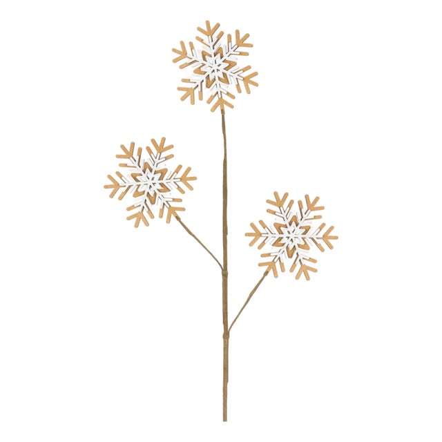 Wood Snowflake Spray (Set of 6) For Sale