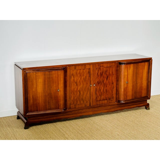 Art Deco French Walnut Sideboard by Jules Leleu, 1930s For Sale - Image 17 of 17