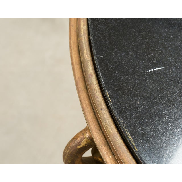 Rene Drouet Style Gilded Iron Granite Top Center Table For Sale - Image 12 of 15