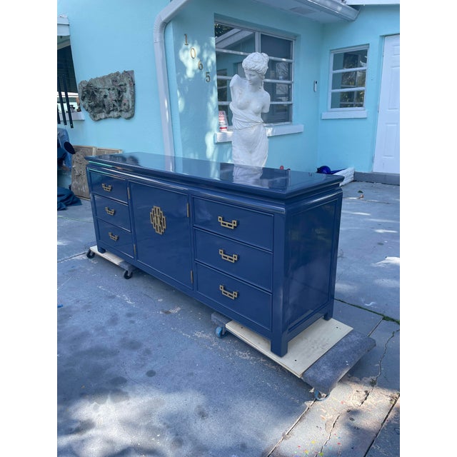 Vintage 1960s Century Furniture Dresser 9 Drawers For Sale - Image 12 of 13