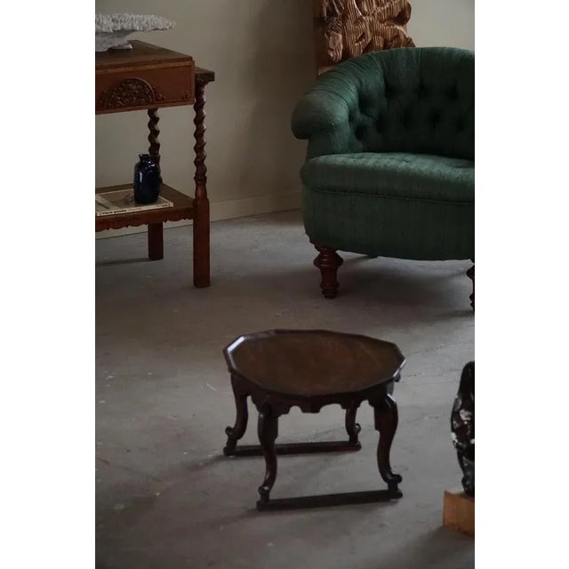 Art Deco Organic Side Table in Stained Wood, 1940s For Sale - Image 6 of 8