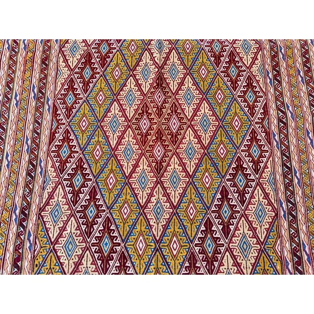 Textile High Quality Gold Mushwani Hand-Woven Kilim Rug - 6'2" X 4'9" For Sale - Image 7 of 12